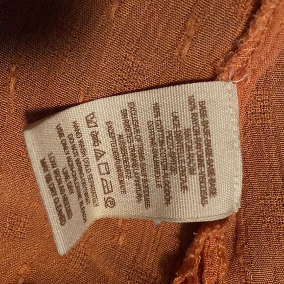 FREE PEOPLE Orange Crochet Back Blouse Top - Picture 6 of 7